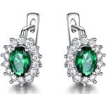 Orecchini verde smeraldo in argento per matrimonio con pietre per Donna 