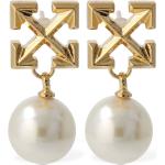 Orecchini bianco sporco in ottone con perle per Donna Off-White 