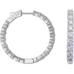 Orecchini scontati bianchi in argento personalizzati a cerchio per Donna Comete Jewels 