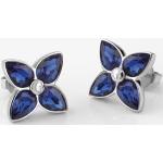 Orecchini blu in acciaio per festa con farfalla Guess 