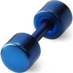 Orecchini classici blu in acciaio inox a bottone per Uomo Lucleon 