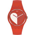 Orologi da polso rossi in silicone per San Valentino per Donna resistenza all'acqua 3 Bar Swatch 