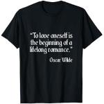 Oscar Wilde Camicia To Love Yourself Quote Maglietta