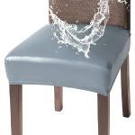 Fodere scontate grigie di pelle 4 pezzi per sedie 