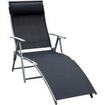 Chaise longue nere pieghevoli da mare Outsunny 