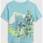 OVS, T-shirt In Cotone Bio Con Stampa Star Wars, Uomo, Azzurro, Taglia: 12-18M;74-80