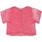 Cardigan rosa in viscosa tinta unita con paillettes da lavare a mano mezza manica per bambina P.A.R.O.S.H. di YOOX.com 