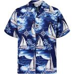 Camicie hawaiane casual blu XL di cotone per Uomo LAPA 