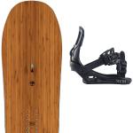 Tavole snowboard freeride nere 159 cm in legno di bambù 