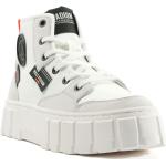 Sneakers alte larghezza E bianche numero 38 di gomma con stringhe per Donna PALLADIUM 