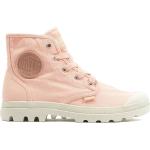 Sneakers alte larghezza E scontate rosa numero 38 di gomma con stringhe traspiranti per Donna PALLADIUM Pampa 