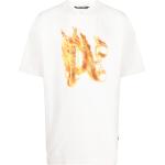 Magliette & T-shirt bianche XXL taglie comode a girocollo mezza manica con scollo rotondo Palm Angels 