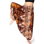 Pantaloni marroni XL in viscosa batik alla turca per Donna 