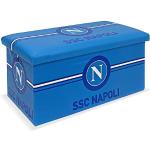 Pouf azzurri in similpelle con contenitore in ecopelle SSC Napoli 