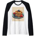 Pancakes Breakfast Club Sciroppo d'acero Mirtilli Lamponi Maglia con Maniche Raglan