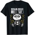T-shirt nere S a tema panda da fitness per Uomo 