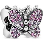 Ciondoli scontati rosa in argento con farfalla per Donna PANDORA 