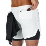 Shorts casual neri 3 XL taglie comode in poliestere traspiranti da lavare a mano per la primavera da running per Uomo 
