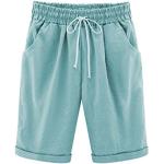 Pantaloncini Elastico in Vita da Donna | Bermuda Corti Plus Size | Pantaloni Corti da Donna Azzurro XL