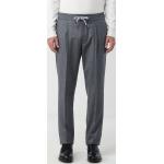 Pantaloni casual grigi in flanella con elastico Brunello Cucinelli 