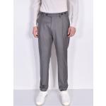 Pantalone italiano Berwich risvoltini pinces grigio fresco lana