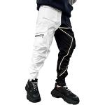 Pantaloni tuta punk bianchi XL in poliestere traspiranti per Uomo 