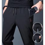 Pantaloni casual neri 3 XL taglie comode traspiranti lavabili in lavatrice per l'estate da jogging per Uomo 