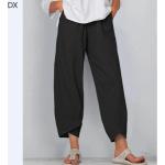 Pantaloni casual grigio chiaro 3 XL taglie comode di cotone lavabili in lavatrice a vita bassa per Donna 