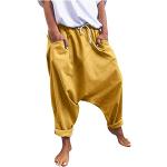 Pantaloni hip hop gialli XL taglie comode di cotone traspiranti con elastico per Donna 
