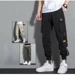 Pantaloni casual neri 3 XL taglie comode lavabili in lavatrice da jogging per Uomo 