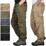 Pantaloni cargo militari kaki 3 XL taglie comode di cotone da lavare a mano per Uomo 