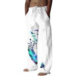 Pantaloni casual bianchi XXL taglie comode di cotone da jogging per Uomo 