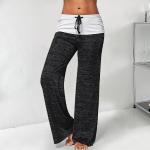 Pantaloni neri 3 XL taglie comode di cotone traspiranti per l'estate da yoga per Donna 