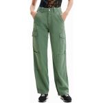 Pantaloni regular fit scontati verdi XS per Donna Desigual 