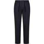 Pantaloni blu notte XL di cotone con elastico Herno 