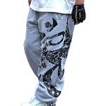 Pantaloni sportivi casual grigi XL taglie comode in misto cotone per Uomo 