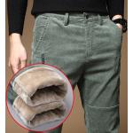 Pantaloni slim fit business grigi di pile lavabili in lavatrice per Uomo 