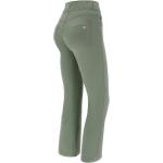 Jeans elasticizzati scontati verdi S di cotone con strass per Donna Freddy 
