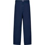 Pantaloni loose fit blu navy di cotone con elastico Stone Island 
