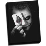 Panther Print Stampa artistica su tela incorniciata, con immagine di Heath Ledger nel ruolo di Joker con carta di Batman, misura grande, 60,96 x 45,72 cm