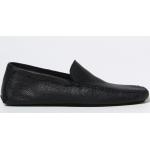 Pantofole larghezza A scontate classiche nere numero 39 di pelle con punta quadrata con allacciatura elasticizzata Moreschi 