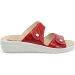 Pantofola donna in pelle rosso q60220
