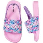 Pantofole larghezza E rosa numero 25 con allacciatura elasticizzata antiscivolo per l'estate per bambini 