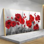Adesivi murali rossi a tema  papavero con fiori 