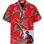 Paradise Found - Camicia hawaiana stile Tom Selleck/Magnum PI, Originale, Made in Hawaii, taglia: XS-4XL rosso XL