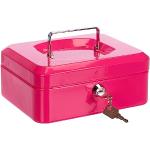 Pavo Premium – Cassetta portavalori in metallo con 2 chiavi e cambiare Vassoio rimovibile, colore: rosa