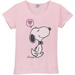 Magliette & T-shirt rosa M di cotone lavabili in lavatrice mezza manica con manica corta per Donna Snoopy 