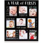 Pearhead Baby Firsts Keepsake 92337 - Cornice portafoto in stile lavagna, idea regalo per bambini, battesimo o battesimo, colore: nero