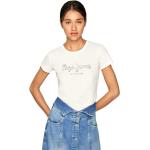 Magliette & T-shirt bianche XS mezza manica con scollo rotondo per Donna Pepe Jeans Beatrice 
