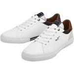 Sneakers basse larghezza A bianche numero 45 in poliuretano per Uomo Pepe Jeans 